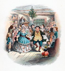 Uma canção de natal: Mr Fezziwigs Ball, 1843 de John Leech