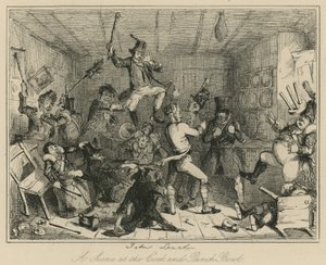 Uma cena no Cock and Punch Bowl de John Leech