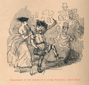 Aparição no Senado de um jovem nobre, chamado Meto, 1852 de John Leech