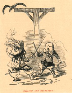 Cavalier e Roundhead, 1897. de John Leech