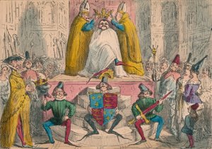 Coroação de Henrique IV pelas melhores autoridades, 1850 de John Leech