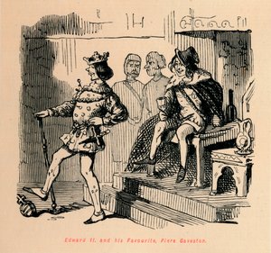 Edward II. e seu favorito, Piers Gaveston, c1860, c1860 de John Leech