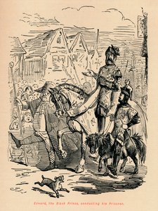 Eduardo, o Príncipe Negro, conduzindo seu prisioneiro, c1860, c1860 de John Leech