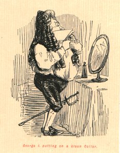 George I. colocando um colarinho limpo, 1897. de John Leech