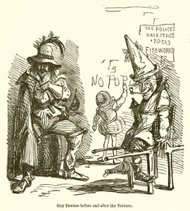 Guy Fawkes antes e depois da tortura