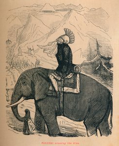 Aníbal cruzando os Alpes, 1852 de John Leech