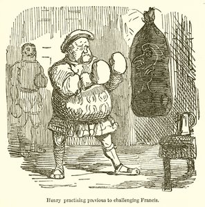 Henry praticando antes de desafiar Francis de John Leech