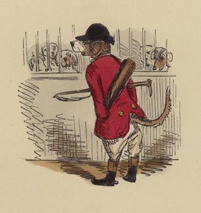 Cão vestido de caçador de John Leech