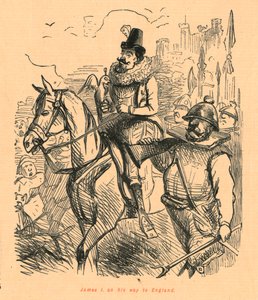 James I a caminho da Inglaterra, 1897. de John Leech