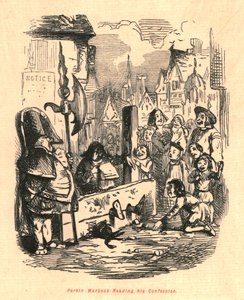 Perkin Warbeck Lendo sua Confissão, 1897. de John Leech