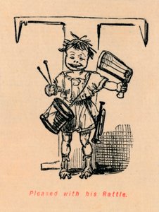 Satisfeito com seu chocalho, 1852 de John Leech