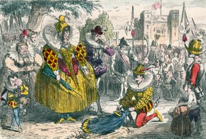 Rainha Elizabeth e Sir Walter Raleigh de John Leech