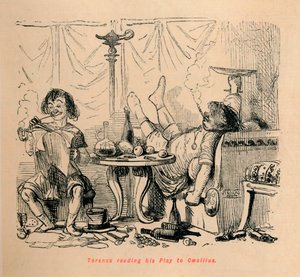 Terence lendo sua peça para Caecilius, 1852 de John Leech
