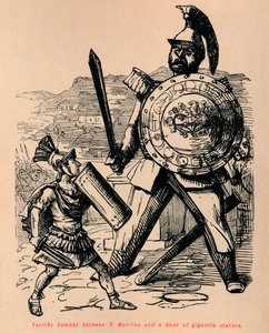 Terrific Combat entre T Manlius e uma Gália de estatura gigantesca, 1852 de John Leech