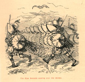 As capotas azuis que vêm sobre a beira, 1897. de John Leech