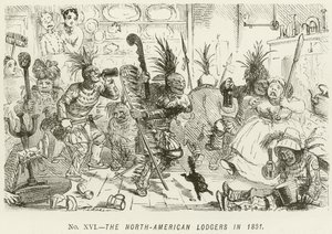 Os lodgers norte-americanos em 1851 de John Leech