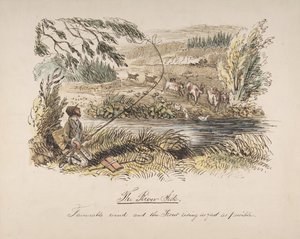 The Riverside, Favourable Wind and the Trout Rising as Fast as Possible, 1830-64. de John Leech