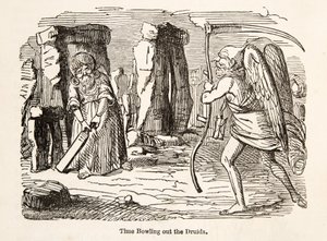 Time Bowling out the Druids, de The Comic History of England, pub. 1864 de John Leech