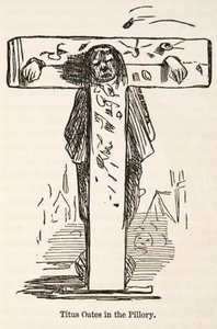 Titus Oates no Pillary, da história cómica de Inglaterra, bar. 1864 de John Leech
