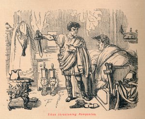 Tito ameaçando Pomponins de 1852 de John Leech