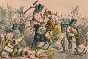 Terrific combate entre Richard Coeur de Lion e Saladin, 1850 de John Leech and Gilbert Abbott A Beckett