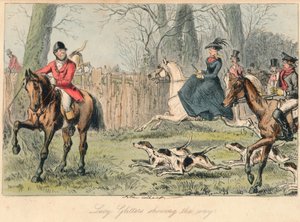 Lucy Glitters mostrando o caminho, 1865. Artistas: John Leech, Hablot Knight Browne. de John Leech and Hablot Knight Browne