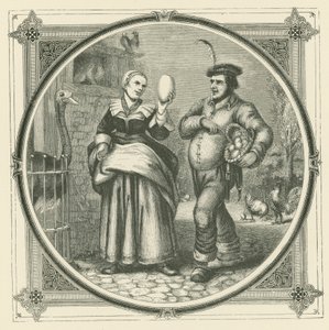 Uma galinha deita-se todos os dias, mas uma avestruz só uma vez por ano (gravura) de John Leighton