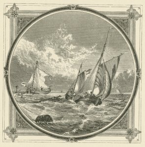 Um navio encalhado, é um farol no mar (gravura)