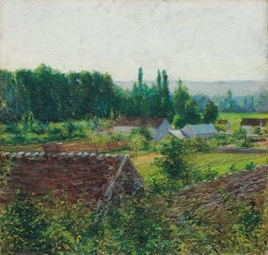 Casas de fazenda em Giverny, c.1890 de John Leslie Breck