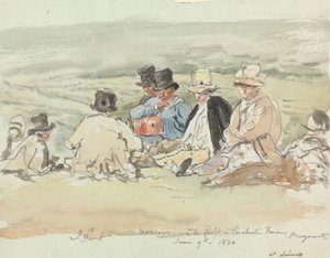 Ceifeiras no Campo em Porchester Terrace, Bayswater, 9 de Junho de 1830 de John Linnell