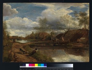 O rio Kennet, perto de Newbury, 1815 (óleo sobre tela colocado no painel) de John Linnell