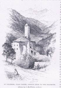 Em Welsberg, perto de Cadore, olhando para as Dolomitas, de The Magazine of Art 1893, Cassell and Company de John MacWhirter
