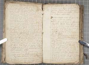 Notas de aula sobre dialética, c.1584-86 (caneta e tinta no papel em volume encadernado) de John Malcolm