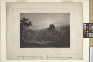 Paraíso--Adão e Eva--O Hino da Manhã (mezzotint)