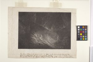 Satanás no lago ardente (mezzotint) de John Marin