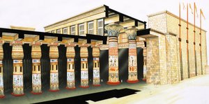 Uma reconstrução de parte do Hypostyle Hall