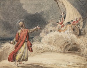 Cristo a Stilling the Tempest de John Martin