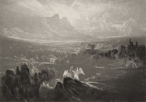 Céu - os rios da felicidade ..., c.1827 (mezzotint) de John Martin