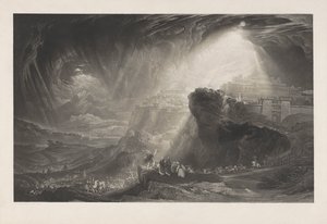 Josué ordena que o sol fique parado, prova antes do texto de John Martin