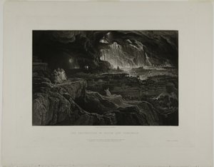 A destruição de Sodoma e Gomorra, de ilustrações da Bíblia de John Martin