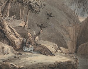 Os Corvos Alimentando Elijah de John Martin