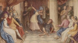 Pyramus e Thisbe, sonho das noites de verão, ato V, cena mim, c.1840 (wc no papel)