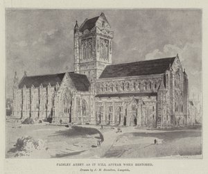 Abadia de Paisley como aparecerá quando restaurada de John McLure Hamilton