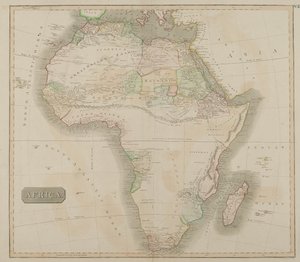 África (gravura colorida à mão) de John Menzies
