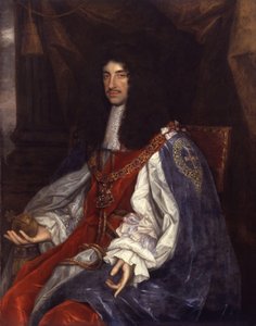 Retrato de Carlos II com vestes de liga de John Michael Wright