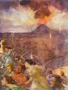 Erupção do Vesúvio (guache sobre papel) de John Millar Watt