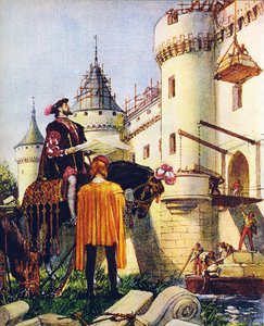 O rei Francisco I de França, a supervisionar a construção de castelos (litografia a cores) de John Millar Watt