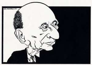 Arnold Schoenberg, caricatura de John Minnion