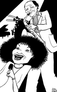 Cleo Laine e Sir John Dankworth Dame Cleo Laine, Lady Dankworth, nascida Clementina Dinah Campbell de John Minnion