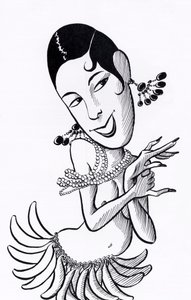 Josephine Baker, caricatura de John Minnion